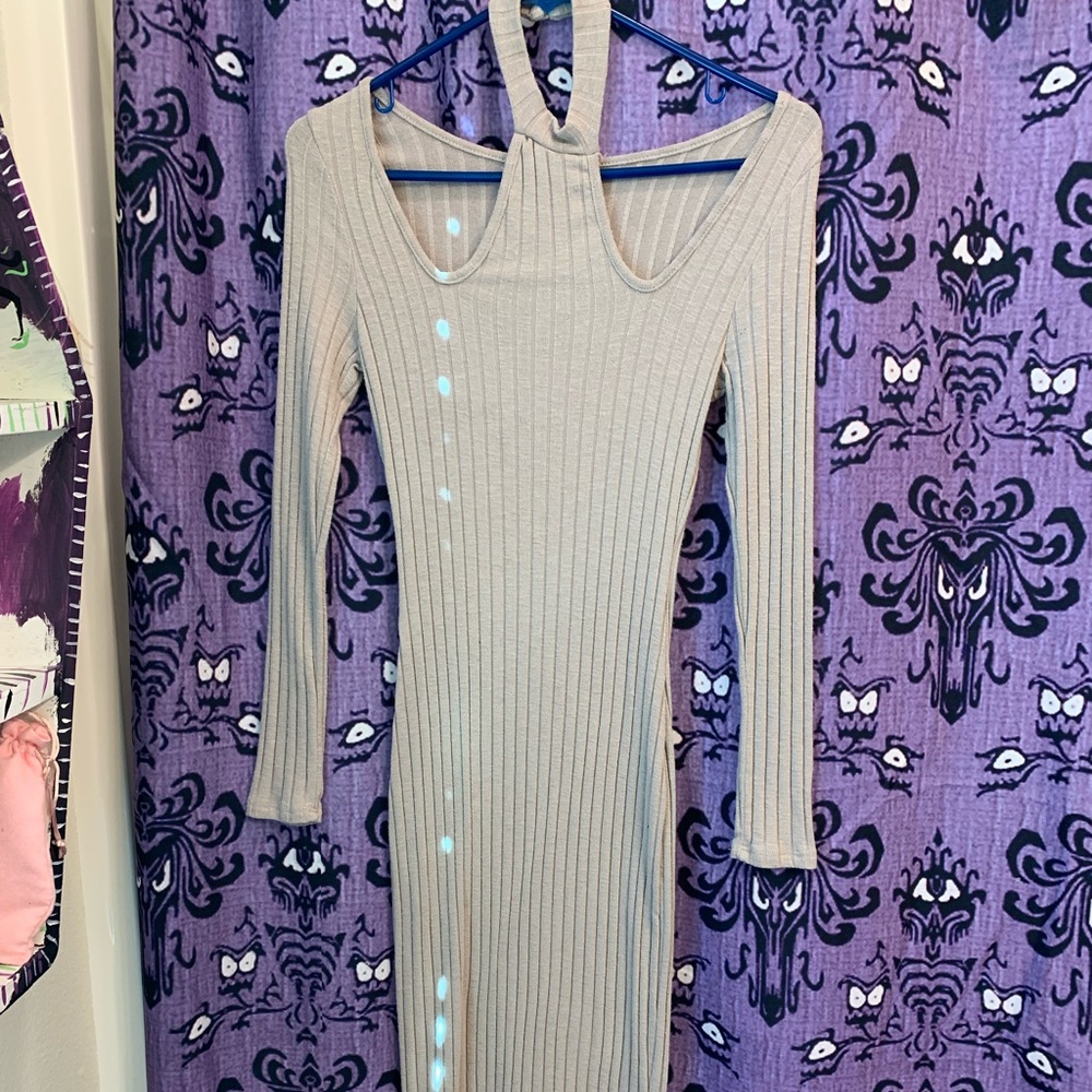 Charlotte Russe long sleeve halter dress
